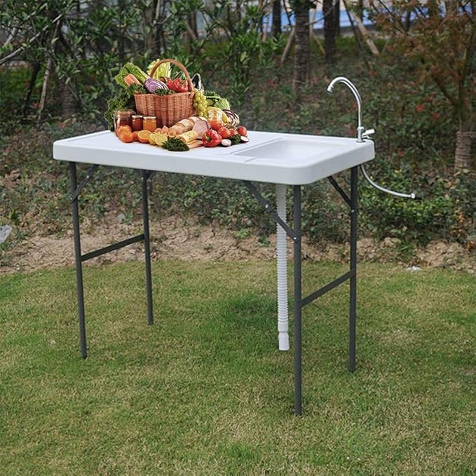 Modern Home Portable Folding Outdoor Fish Fillet/Filet Table for Cleaning/Cutting - Perfect for Fishing/Gardening/Camping