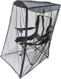 Camping Chair Mosquito Net Cover Black Mesh Insect Protection Screen 62.9x35.4x32.3 Inch with Dual Zipper Design for Outdoor Chairs with Sunshade (Grey (Mosquito net))