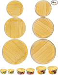 Replacement Wooden Lids for Pyrex Anchor Hocking Glass Containers 7200 * 2 7201-PC*2 7402-PC*2 Bamboo Lids for Pyrex 2Cup 4Cup 7Cup Glass Bowls Bowl Covers 6 Pack