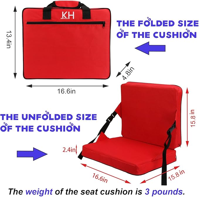 Indoor &amp Outdoor Folding Chair Cushion Foldable Portable Stadium SeatChair Cushion for Sports Events Outing TravellingHiking Fishing