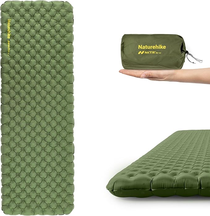 Naturehike Insulated Inflatable Sleeping Pad 27oz 4.6R Ultralight Backpacking Sleeping Pad XL NKTR™ AIR Lightweight Sleeping Mat for Camping Hiking