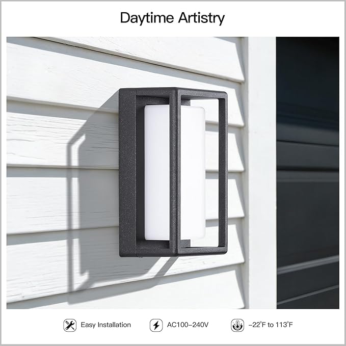 Modern Outdoor Wall Lights AC100-240V LED Porch Lights Outdoor 9.8 Sconce Light for House Exterior Wall Light Fixtures Waterproof 3000K Sconces Lighting for Outside Garage Patio Front Door