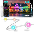 REYLAX Permanent Outdoor Lights Pro 200ft 144 Triple-LED 135lm RGB+IC Smart Eaves Christmas Lights for House IP67 Waterproof DIY Multi Scenes for Outdoor Decor Works with Alexa Google APP Remote