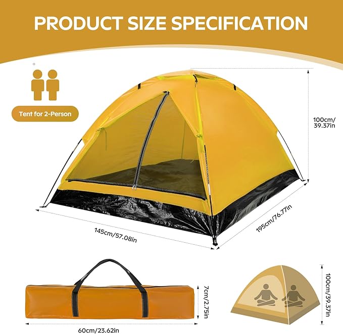 1-2 one Person Two Persons Small Camping Tents for Hiking with rainfly Esay Set up Dome Tent with Carrying BagBasic Portable Camping Small Tents for Backpacking