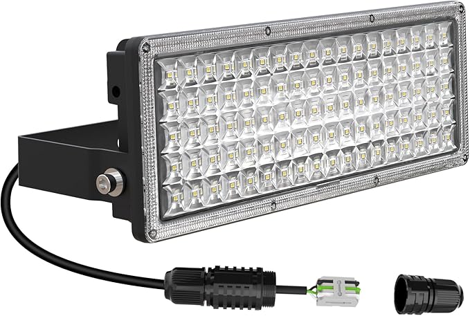 Kekeou 100W LED Flood Lights Outdoor 14000LM Arena Lights Bright Stadium Light 6500K Daylight White IP67 Waterproof Exterior Field Lighting for Garage Yard