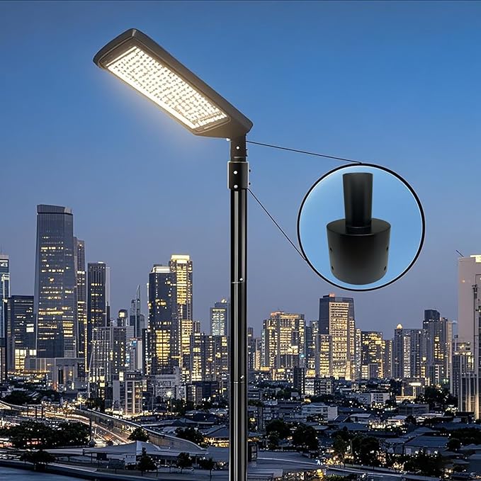 Light Pole Adapter Tenon - Heavy Duty Slip Fitter for 5 inch Round Pole &amp 2 3/8 inch Metal Outdoor Mounting Bracket for Shoebox Light Fixtures Post Top Lightin