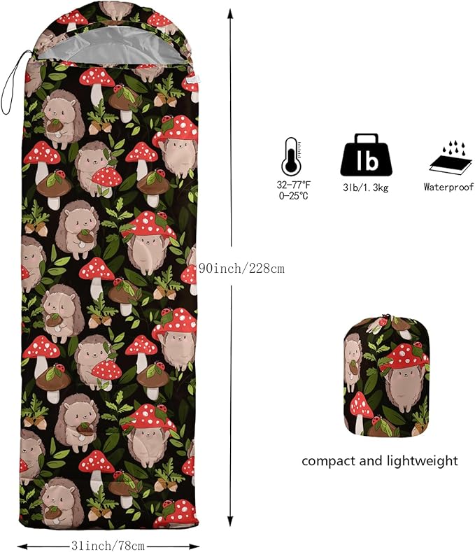 AILONEN Outer Space Astronaut Camping Sleeping BagsLightweight &amp Waterproof3 Season Warm &amp Cool WeatherCartoon Sleeping Bags for KidsBoys Girls TravellingOutdoors