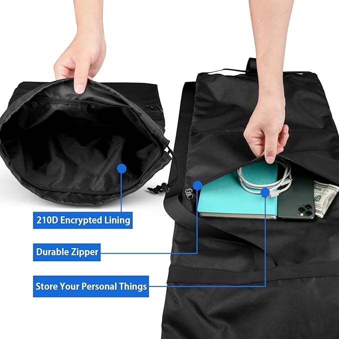 Xxerciz Folding Chair Replacement Bag Lightweight Storage Bag Carrying Bag with Carrying Handles &amp Extra Zippers Pocket for Foldable Camping Chair 48 Inches (Chair is not Included)