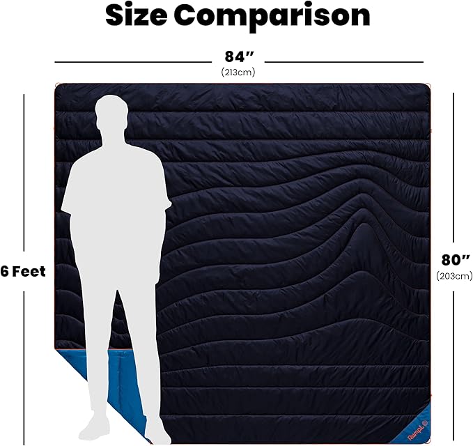 Rumpl Original Puffy 2-Person Blanket for Camping and Outdoors Midnight Blue
