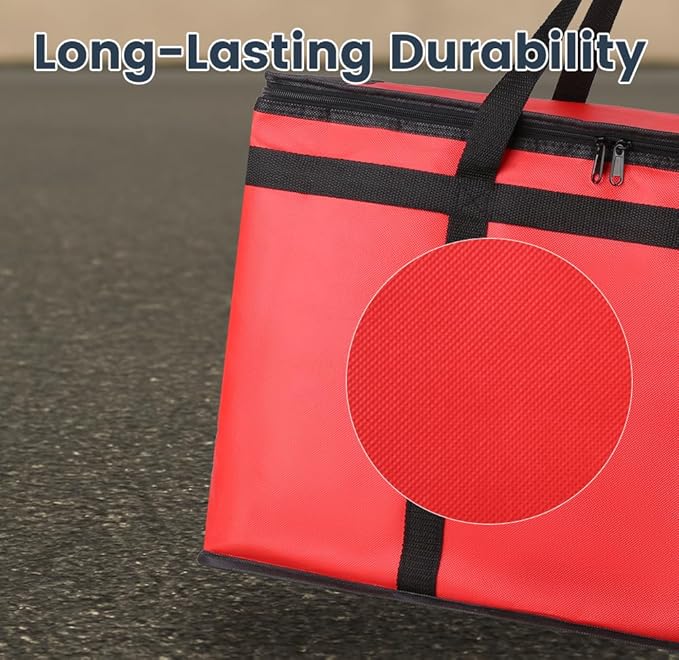 Cooler Insulated Food Delivery Bag &amp Drink Carrier with Hard Bottom XXX-Large Grocery Catering Travel Thermal Frozen Carrier Pizza Bags for Commercial Delivery Cold Warmer Accessories