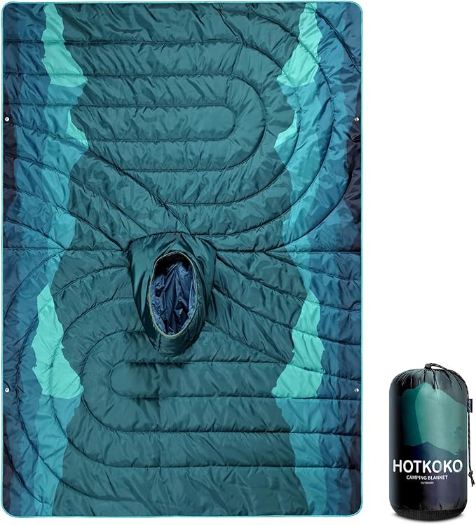 Camping BlanketHoodie Blankets Poncho Outdoor Waterproof Windproof Warm Durable &amp Portable for Stadium Concerts CarTravel Beach Picnic Grass75 * 54 inch