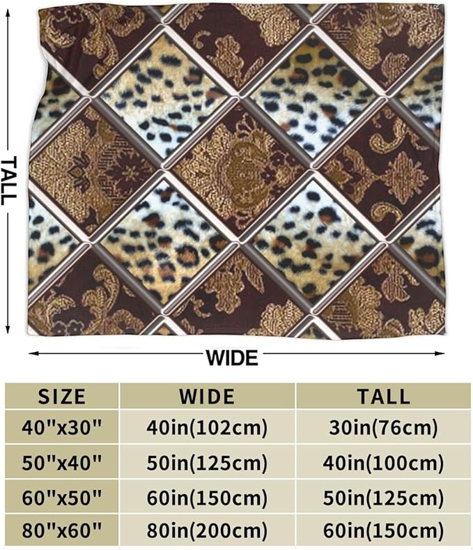 80X60 African Cheetah Patch Quilt Pattern Lightweight Flannel Blanket - Soft and Breathable Polyester Suitable for Travel Camping and Home Decoration