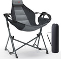 Hammock Camping Chair 3 Heights Swinging Chair with Adjustable Backrest Folding Rocking Chair with Head Pillow&ampCup Holder Outdoor Chairs for Camping and Hiking Supports 350lbs Black