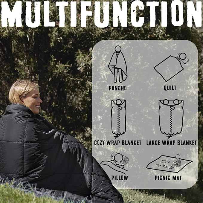 3M Thinsulate Insulation Puffy Camping Blanket for Cold Weather Queen Size Warm Camping Quilt with Zipper Waterproof Outdoor Sleeping Bag for Hammock Cozy &amp Versatile Gift for Men and Women