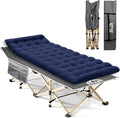 Camping Cot 450LBS(Max Load) Portable Folding Outdoor Bed with Carry Bag for Adults Kids Heavy Duty Cot for Traveling Gear Supplier Office Nap Beach Vocation and Home Lounging (Blue)