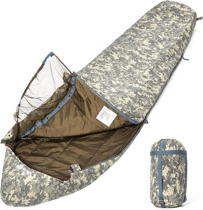 MT Military Army Force Defence 4 &amp Tropen Patrol Mummy Sleeping Bags with Bivy Cover Compression Sack Modular Sleeping System 2.0 for Cold Weather