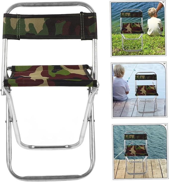 Portable Folding Stool Large Size Fishing Chair Camping Accessory Durable and Comfortable Random Color
