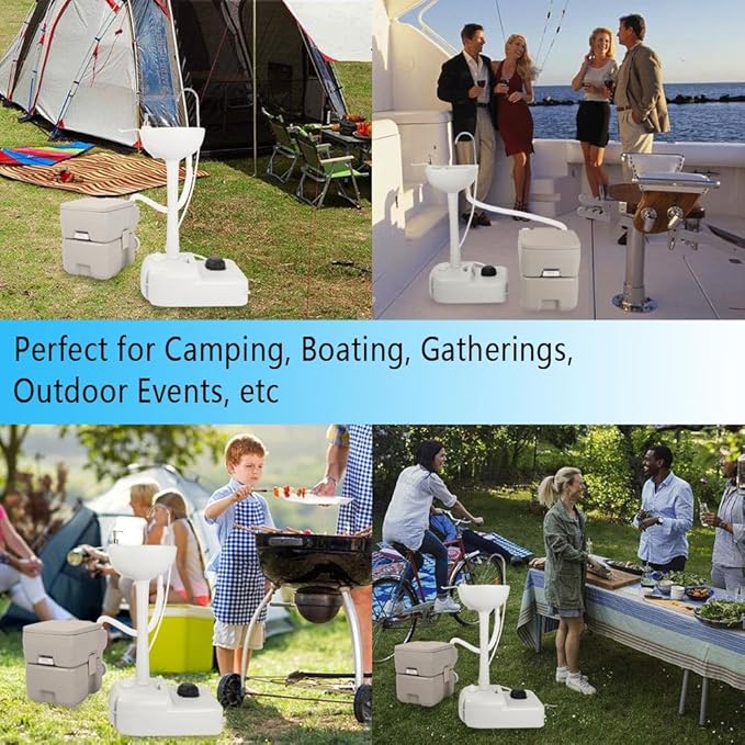 Fish Cleaning Table with Sink Faucet Portable Folding Table for Fishing &amp Camping Cook HDPE Top &amp Steel Frame Includes Garden Hose Hookup &amp Drain Hose for Easy Cleaning 46 L x 24 W x