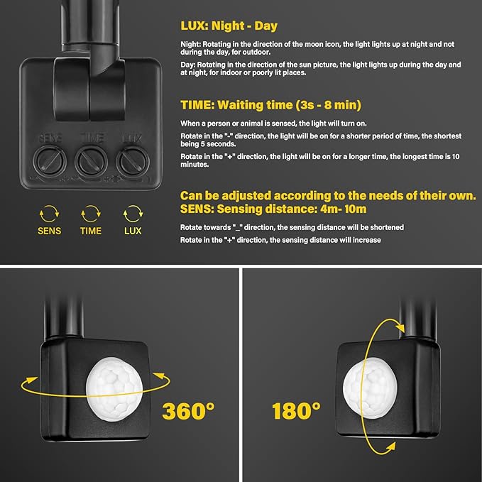 30W Motion Sensor Flood Light Outdoor 3000 LM Outdoor LED Spotlight IP66 Waterproof 6000K Daylight Security Lights for Garden Garage Yard Sports Ground （2 Pack） 110V