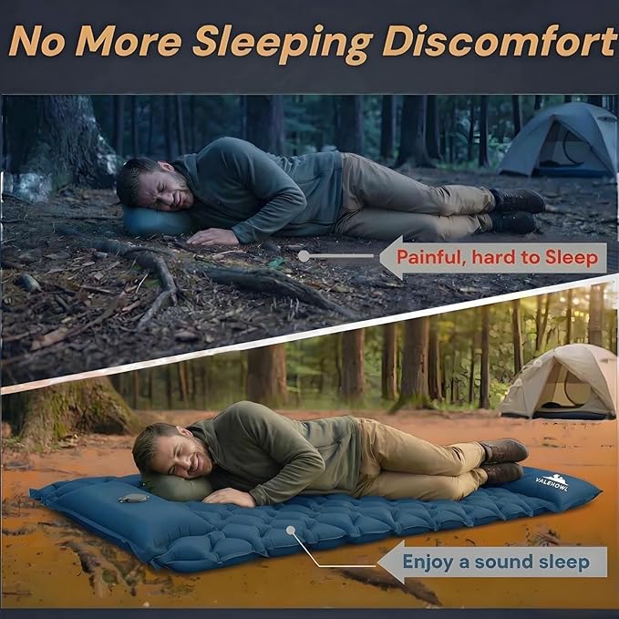 1.8 Pounds Ultralight Camping Sleeping Pad - R-Value 3.0 for 4 Seasons Durable &amp 100% Waterproof Outdoor Air Mattress Compact Sleeping Mat for Hiking Backpacking Travel