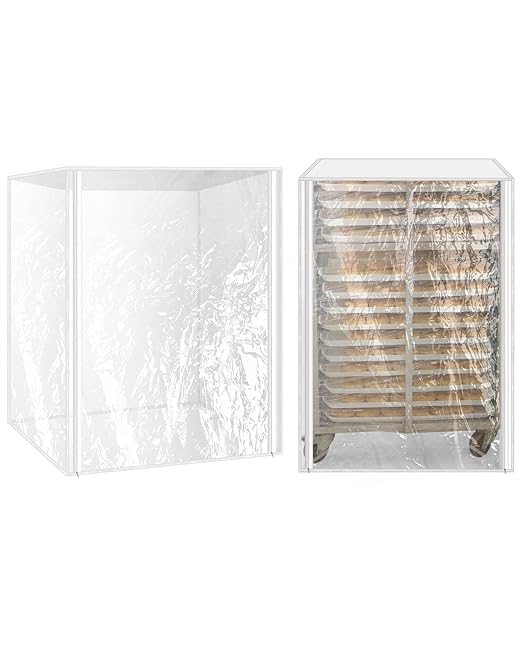 QWORK Plastic Pan Sheet Rack Cover 10-Tier 28 x 23 x 33 Pan Rack Covers Keep Your Bakery Goods Fresh 2 Pack