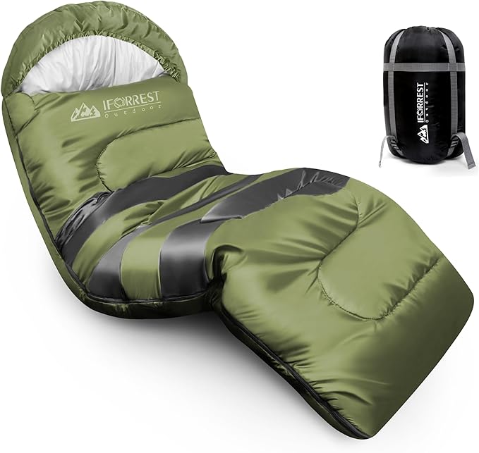 IFORREST Sleeping Bag - Single-Person Cold Weather Camping Sleep Bag for Adults and Teens - XXL 33in/ 40 - Extra-Wide &amp Warm for Big &amp Tall - All-Season Comfort