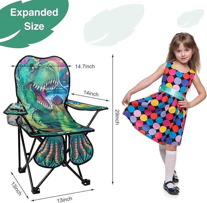 KABOER Kids Outdoor Folding Lawn and Camping Chair with Cup Holder and Carrying Bag Children's Camping Chairs