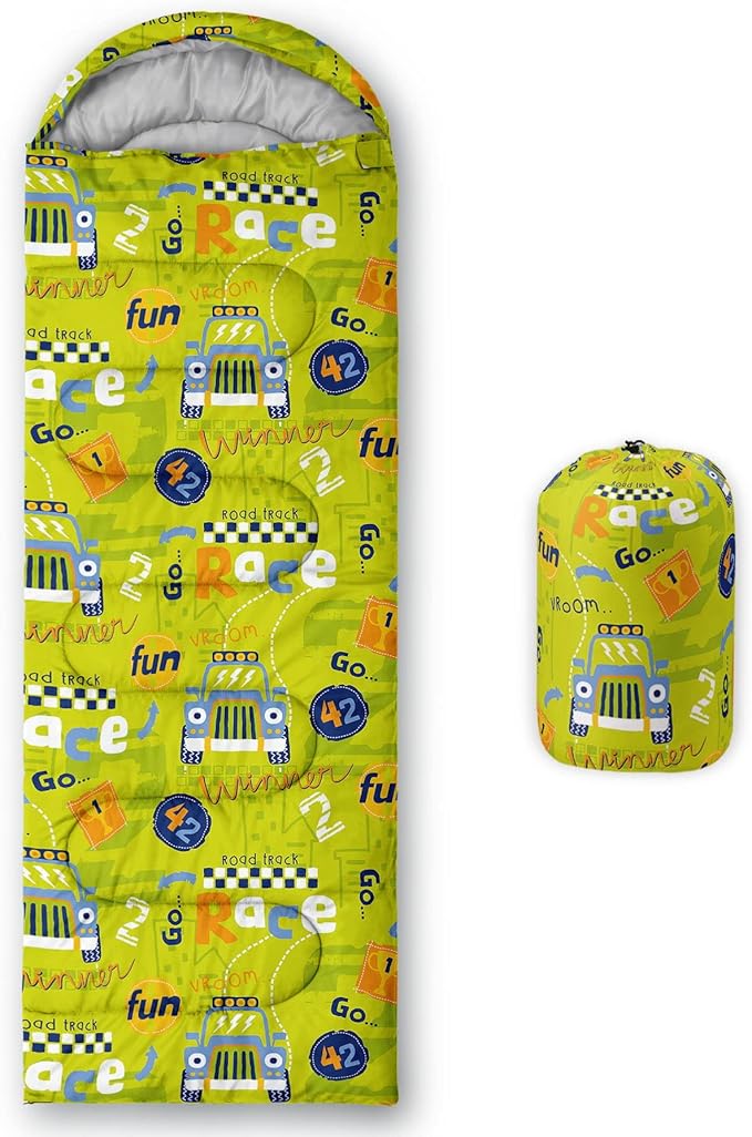 Kids Sleeping Bag for Boys and GirlsMonster Alien Print-Lightweight Warm Portable Outdoor Indoor-Waterproof Cold Weather Resistant Sleeping Bag for Camping Hiking