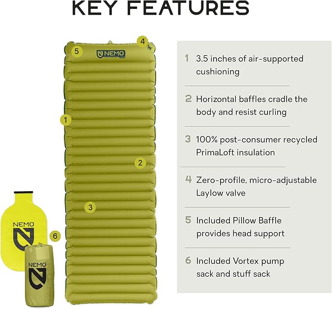 Nemo Equipment Astro Sleeping Pad - Long Wide - Birch Bud