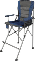 Extra Tall Folding Chairs for Adults 330lbs Portable Bar Height Foldable Director Chairs for Camping Outside Comfortable with High Back and Footrest Blue