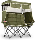 VINGLI Oversize Double Camping Chair with CanopyBeach Chair with Canopy Shade Portable Camping Loveseat with 2 Storage Bags for Outdoor Soccer Sport Events Beach or Camping