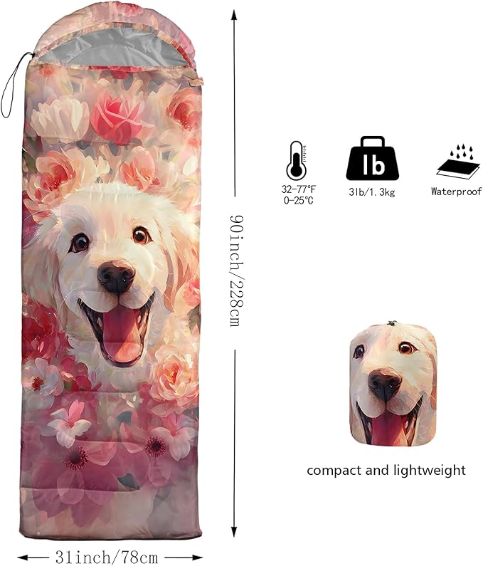AILONEN Sunflower Sunset Sleeping Bag for Boys Girls Adults3 Season Warm &amp Cool Weather Botanical Design Lightweight Waterproof Camping Sleeping BagHikingOutdoor Backpack Traveling