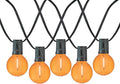 Novelty Lights G40 Filament LED String Light Translucent Orange Bulbs 25 Globe Lights with 12 Spacing on Green Wire Indoor/Outdoor Festive Patio Lights