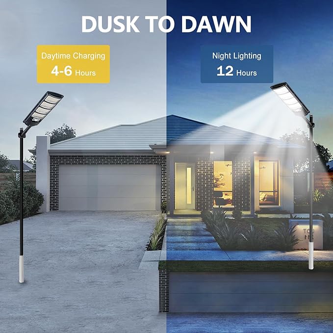 Solar Street Lights Outdoor Waterproof LED Dusk to Dawn Solar Light Flood Lights with Motion Sensor and Remote Control for Exterior Wall Patio Yard Deck GardenParking Lot Lights(2-Pack)