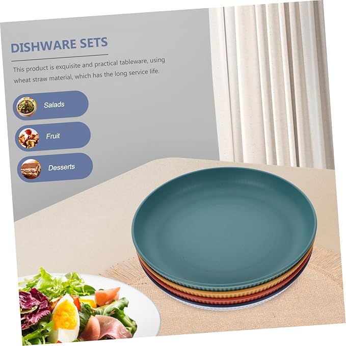 Dishware Outdoor Dishes Dinnerware for Patio Straw Cutlery Delicate Tableware Easy Storage