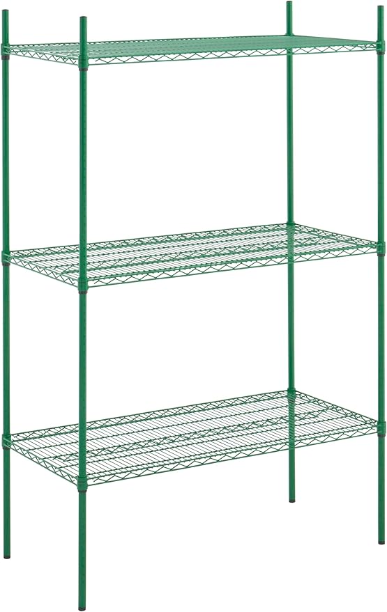 Commercial 24x36 NSF Green Epoxy Medium Duty 3-Shelf Kit w/ 34 Posts (#30V-357)
