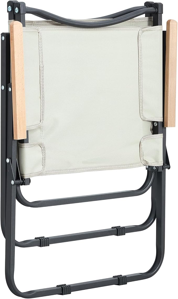 2 Pcs Folding Outdoor Chair for Indoor Outdoor Camping Picnics BeachBackyard BBQ Party Patio Beige