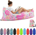 Portable Inflatable Lounger for Beach &amp Camping – Self-Inflating Air Couch Beach Sofa and Outdoor Lounge Chair for Relaxation and Comfort