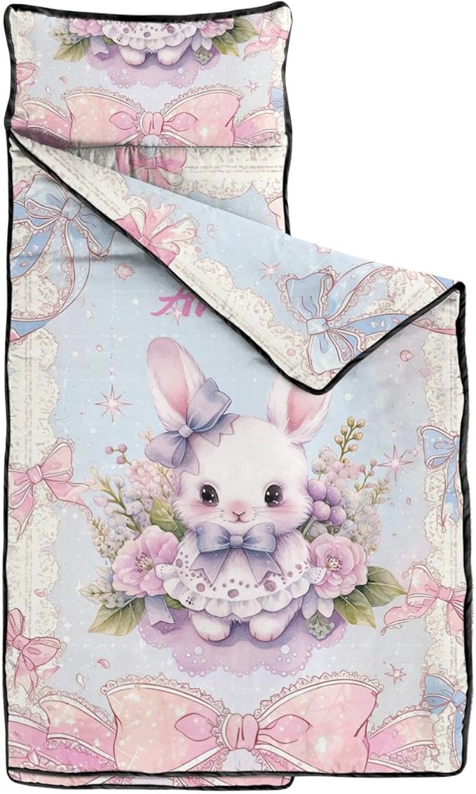 Personalized Toddler Nap Mat – Custom Name Sleeping Bag with Pillow &amp Blanket Roll-Up All-in-One Nap Mats