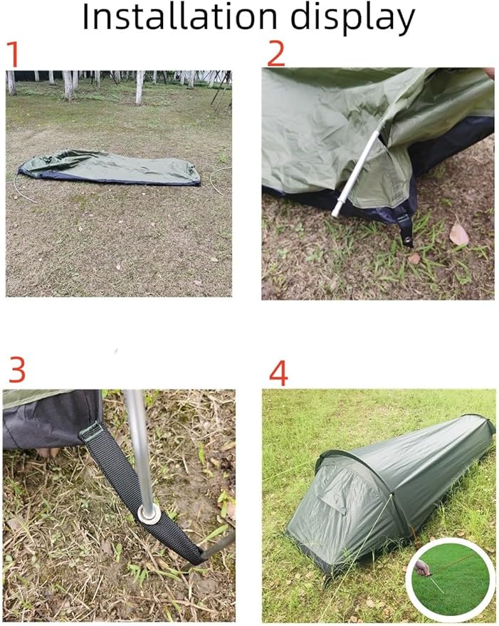 Single Person Bivy Tent 1 Man Tent for Camping Hiking Backpacking Outdoor Survival Gear - Easy Set Up