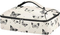 Casserole Carrier Cartoon Black and White ButterflyInsulated Casserole Carrier for Hot or Cold Food Thermal Lunch Tote for Potluck Parties Picnic Beach Fits 9 x 13 Inches Baking Dish