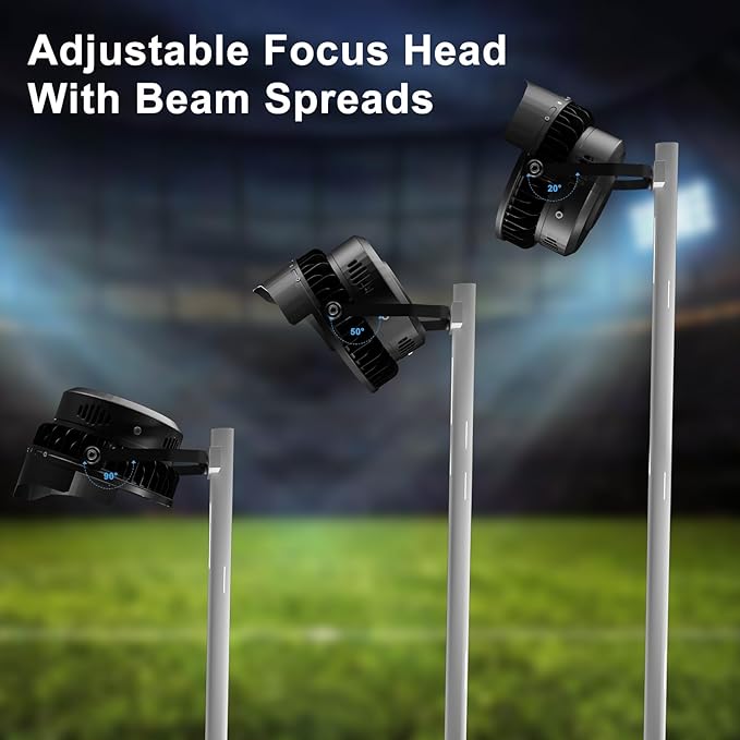 600W LED Stadium Light Outdoor 90000Lm (2400W Equivalent) Super Bright Commercial Flood Lights 5000K AC100-277V IP65 Waterproof Large Area Lighting for Sports Fields and Counts