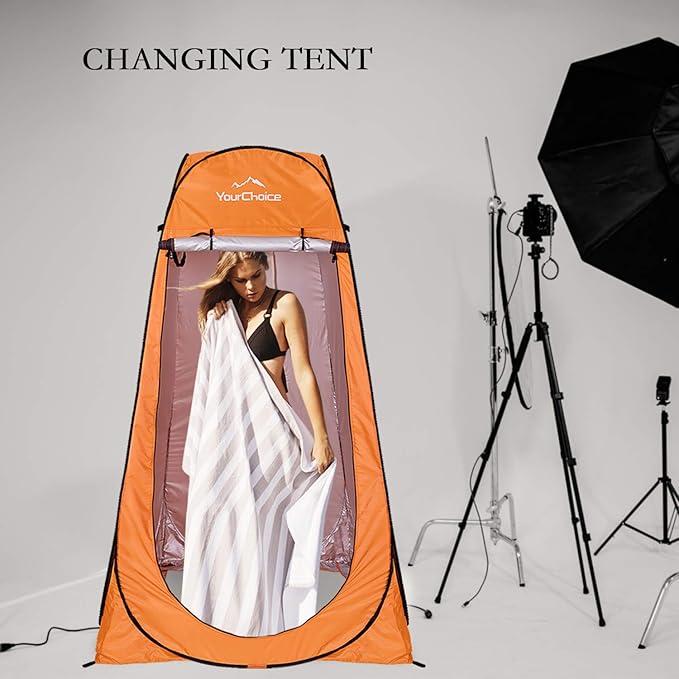 Your Choice Pop Up Privacy Shower Tent 3.9 x 3.9 x 6.2FT Portable Camping Changing Room Instant Setup Outdoor Shelter with Silver Coating Vent Window &amp Carry Bag for Beach Hiking &amp RV | Po