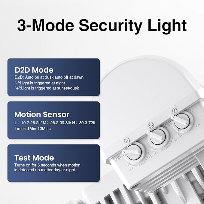 Onforu 75W LED Flood Light Motion Sensor Outdoor 7000lm Dusk to Dawn Flood Light Security Light with Three Head IP65 Waterproof Exterior Floodlight 6500k Wall Light for Entryway Stairs Yard Garage