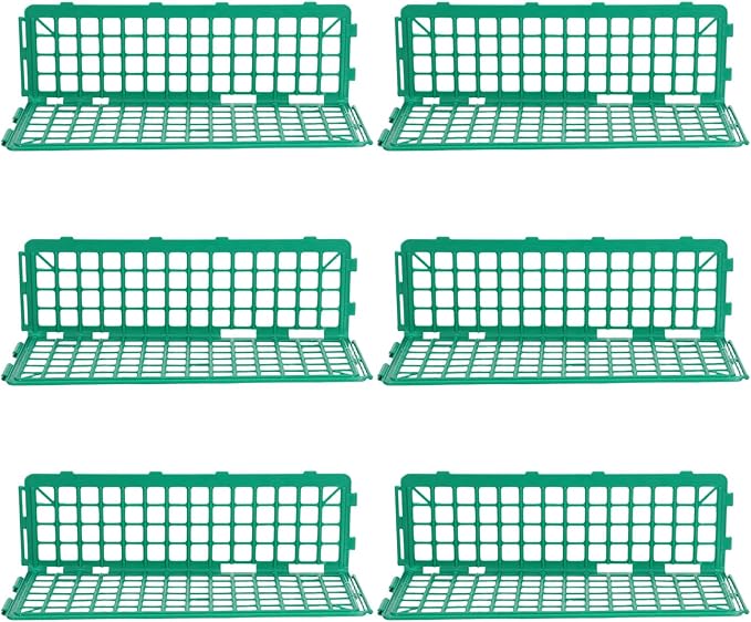LOGOFUN 6pcs Plastic Shelf Rail Guardrail for Supermarket Produce Display with Green Divider
