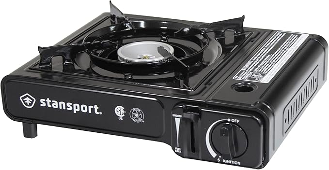 Stansport Portable Outdoor Butane Stove Black 13.38 L x 10.82 W x 4.33 H