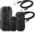 M-Tac Compression Stuff Sack + 24 Inch Bungee Cords (Set of 2) – Military Waterproof Compression Bag with Elastic Ropes and Durable Metal Hooks for Sleeping Bag Travel Camping Hiking Outdoor Gear