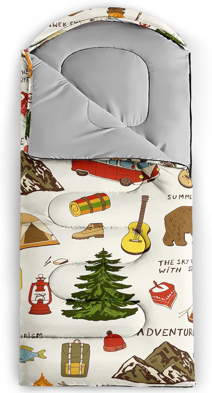 Print sleeping bagsleeping bagsOutdoor Camping Sleeping BagSuitable For Children Boys And Girls PortableWaterproofCompact And LightweightGreat For Outdoor CampingBackpacking And Hiking