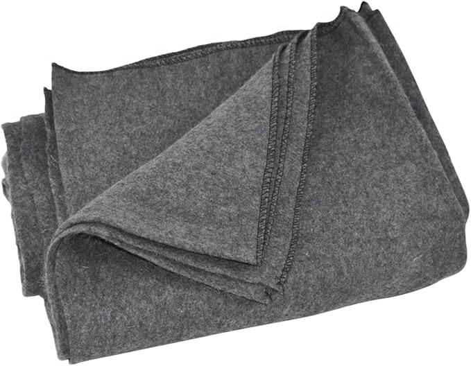 Treasure Gurus Large Gray Wool Army/Military Type Blanket Surplus Style Emergency/Survival Gear