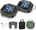 Camping Stove Propane Two Burner 34000BTU Foldable Camp Stove Gas Propane Burners for Outdoor Cooking Portable Stoves Gas Burners with Windsheild Carrying Bag Grates Regulator